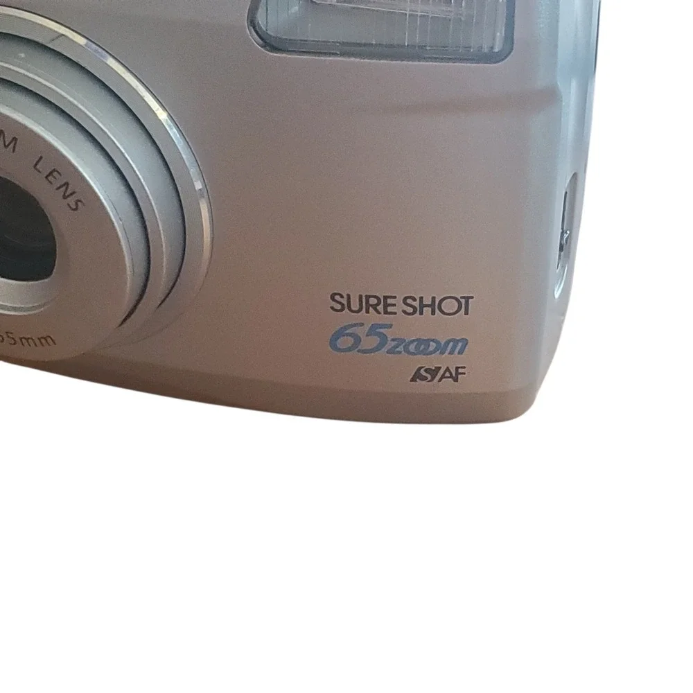 Canon Sure Shot 65 Zoom 35mm Film Camera Silver 38-65mm Lens with Strap WORKS - Picture 4 of 13